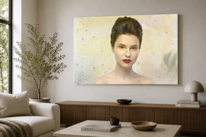 Personalisiertes Leinwand Rechteck in Rechteckformat  im Wohnzimmer "Wassertropfen"