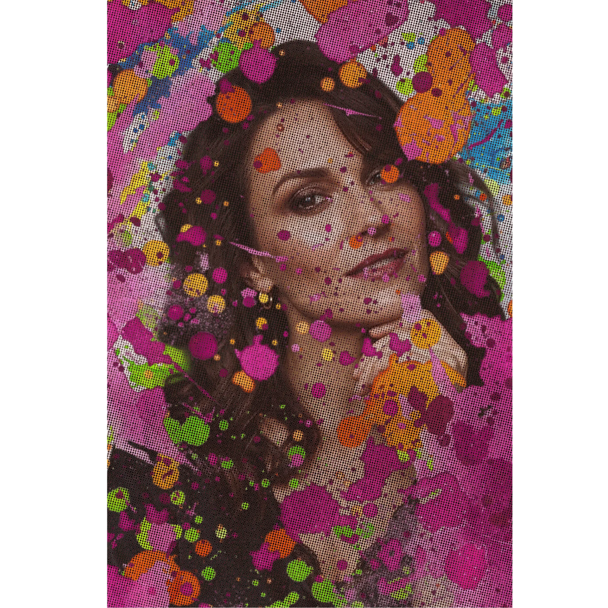 Detailansicht der personalisierten Leinwand in Hochformat "Flower Power"