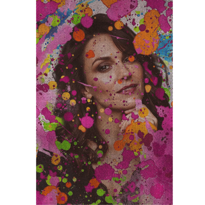 Detailansicht der personalisierten Leinwand in Hochformat "Flower Power"