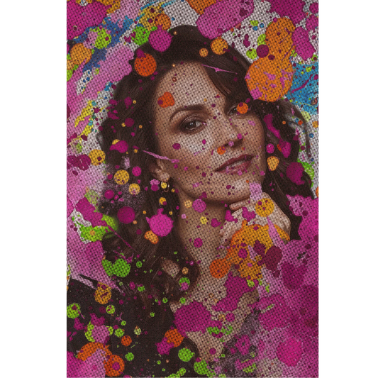 Detailansicht der personalisierten Leinwand in Hochformat "Flower Power"