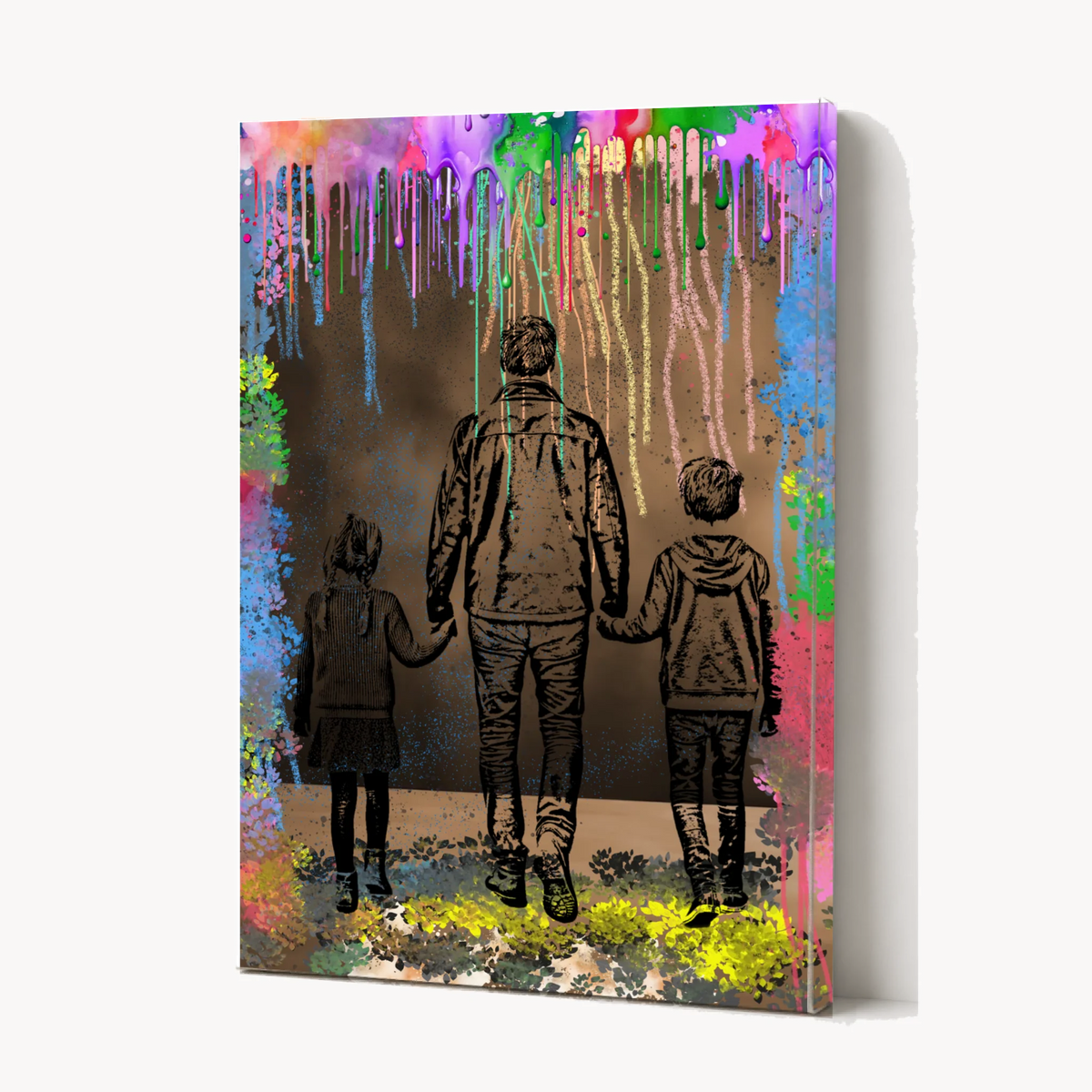 Detailansicht Personalisiertes Wandbild,  mit dem Titel: Bleistift-Pop-Art-Porträt - Grafik Explosion, als Leinwand 