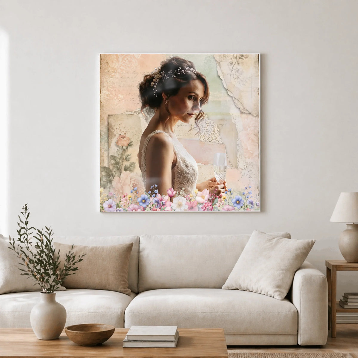 Bild an der Wand quadratisch korrigiert